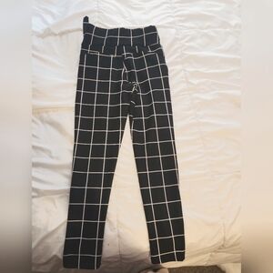 Women's Black and White Checkered Pants